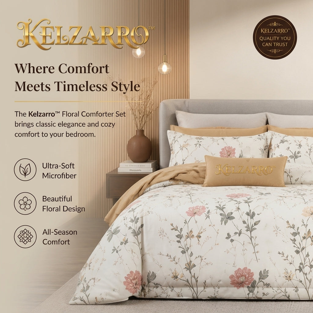 Kelzarro™ Cotton Printed Duvet Cover Set with Pillowcases – Modern Bedding Set