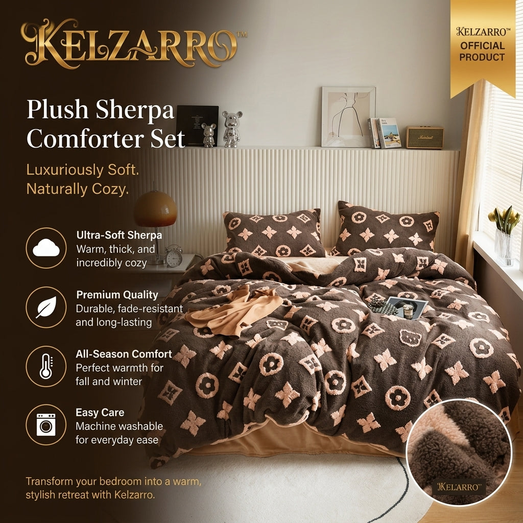 Kelzarro™ Premium Jacquard Bedding Set – Embroidered Floral Duvet Cover with Pillowcases