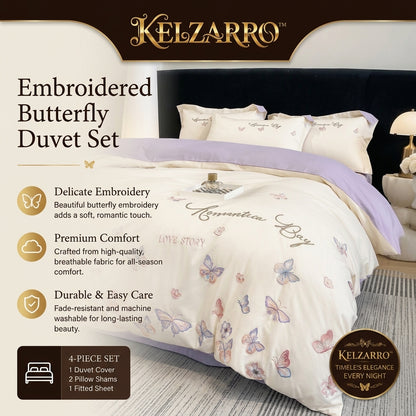 Kelzarro™ 200TC Cotton Duvet Cover Set – Printed Long-Staple Cotton Bedding for All Seasons