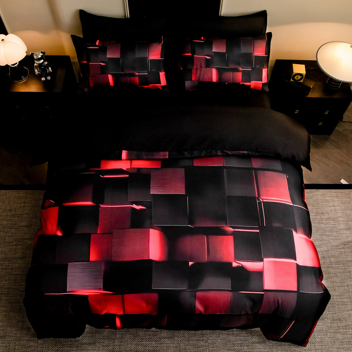 Kelzarro™ Soft Polyester Fiber 4-Piece Bedding Set – Breathable & Easy Care Home Bedding