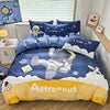 Kelzarro™ 100% Cotton Space Cartoon Duvet Cover Set for Kids with Pillowcases