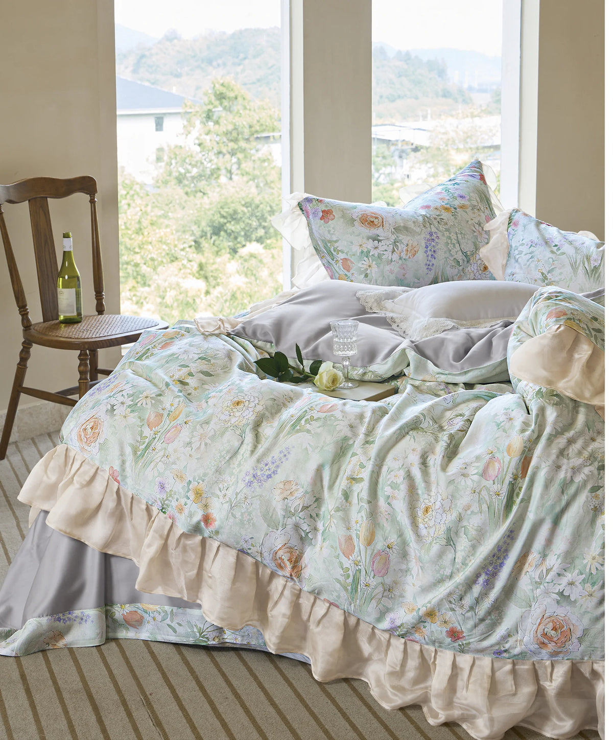 Kelzarro™ Cotton Printed Duvet Cover Set with Pillowcases – Modern Bedding Set