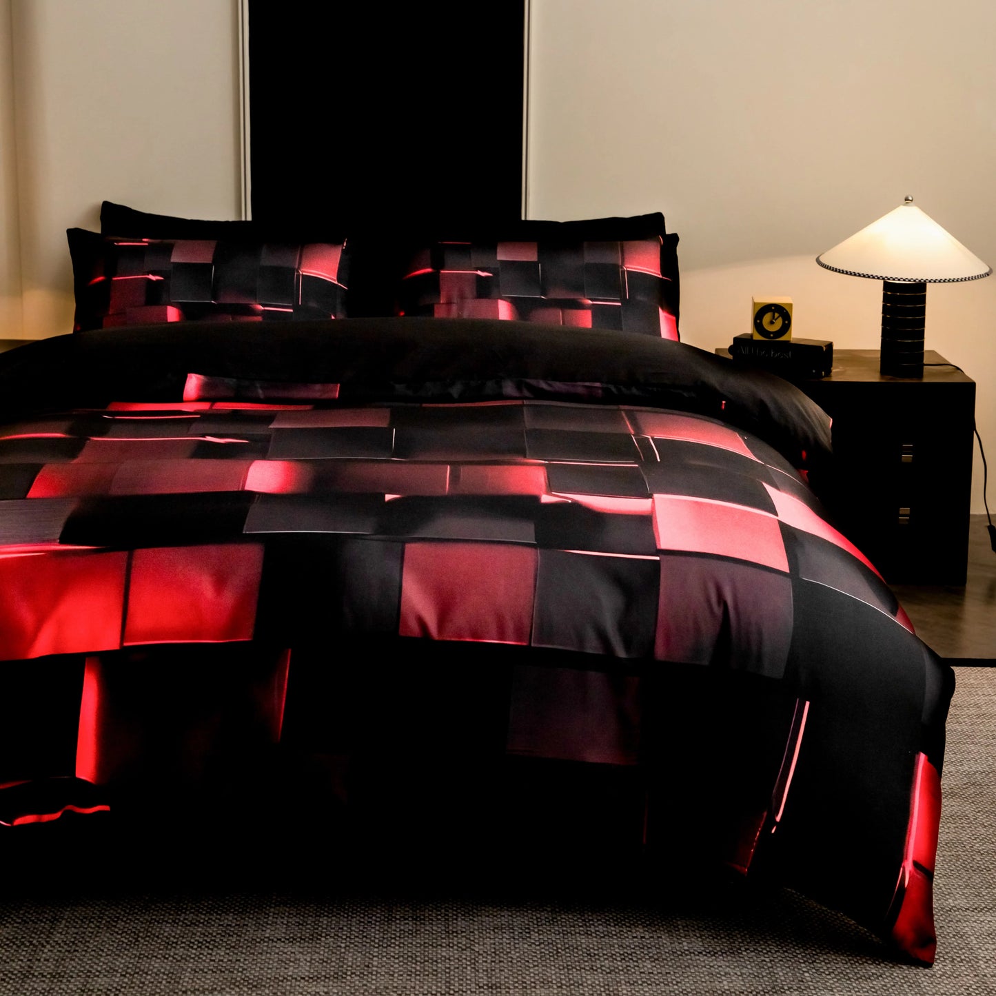 Kelzarro™ Soft Polyester Fiber 4-Piece Bedding Set – Breathable & Easy Care Home Bedding
