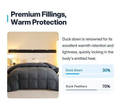 Kelzarro™ Duck Feather Comforter – Washable All-Season Cozy Bedding