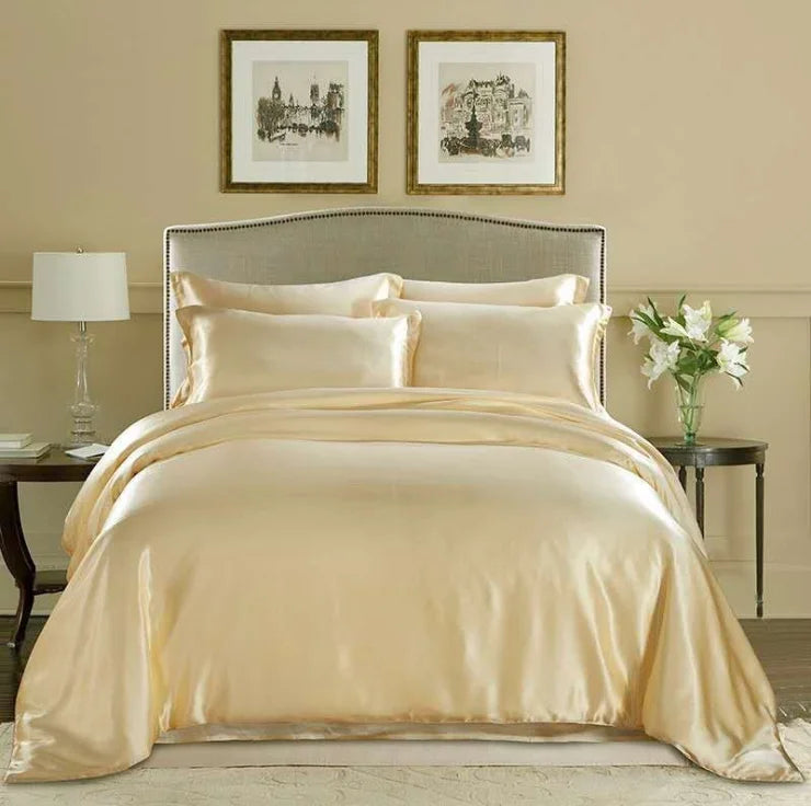 Kelzarro™ OEKO-TEX Certified 100% Silk Bedding Set – Premium Charmeuse Sheets